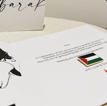 Load image into Gallery viewer, Eid Card with Palestine pin