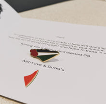 Load image into Gallery viewer, Eid Card with Palestine pin