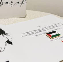 Load image into Gallery viewer, Eid Card with Palestine pin
